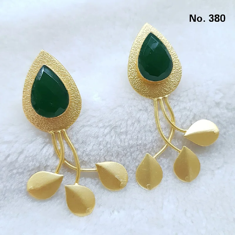 gemstone earrings for women-Shubhratnam Jewellers Gold Plated  Dangler Earrings