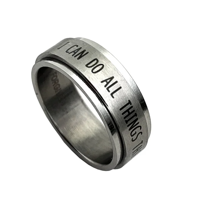 diamond rings for women-I Can Do All Things Spinner Ring