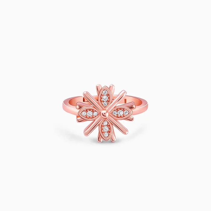 signet rings for women-Rose Gold Floral Dreams Ring