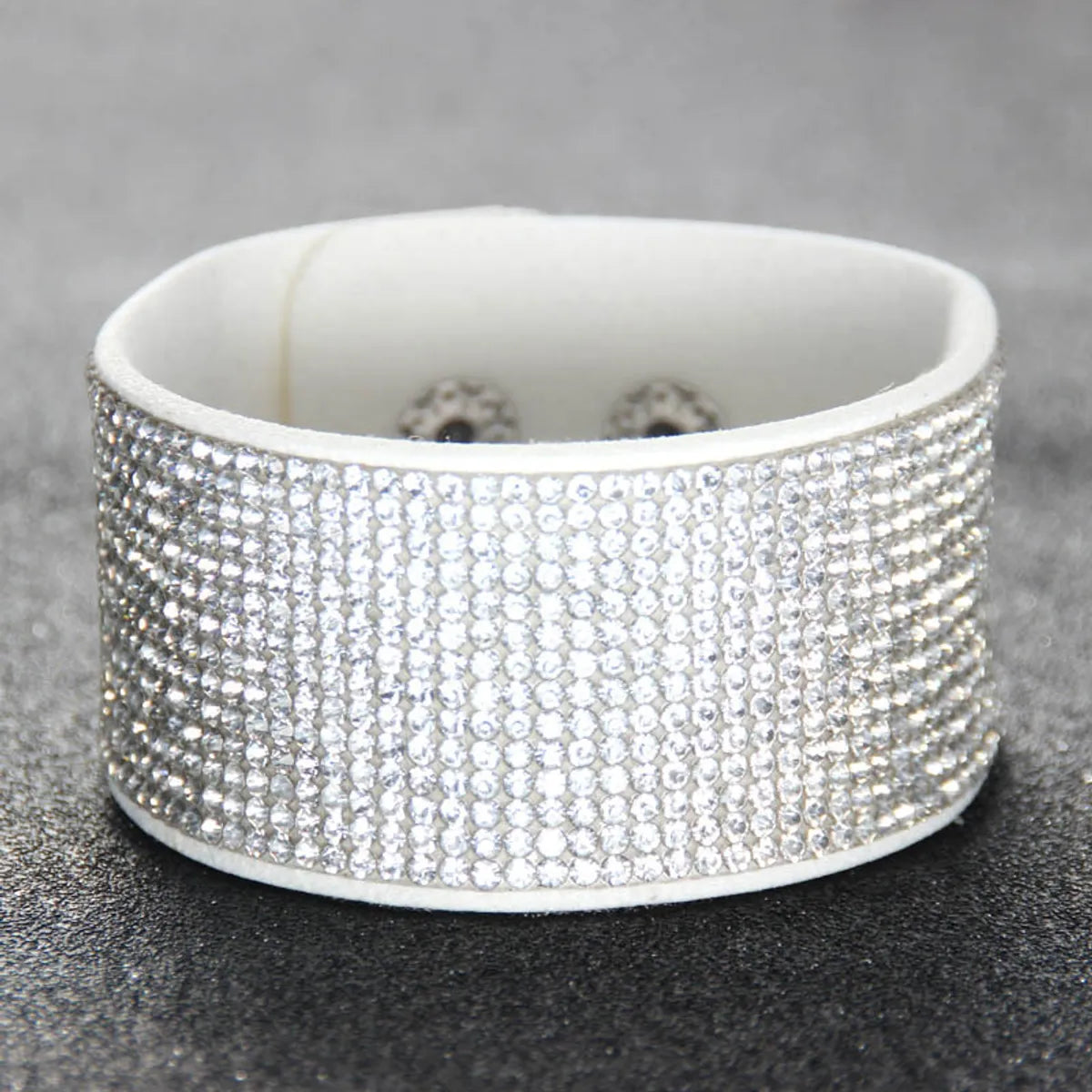 silver bangles for women-Wholesale Jewelry Retro Full Of Diamond Wide Bracelet Gooddiy