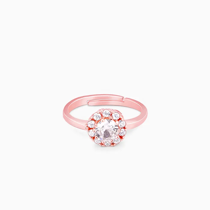 celestial rings for women-Anushka Sharma Rose Gold Solitaire Spin Ring