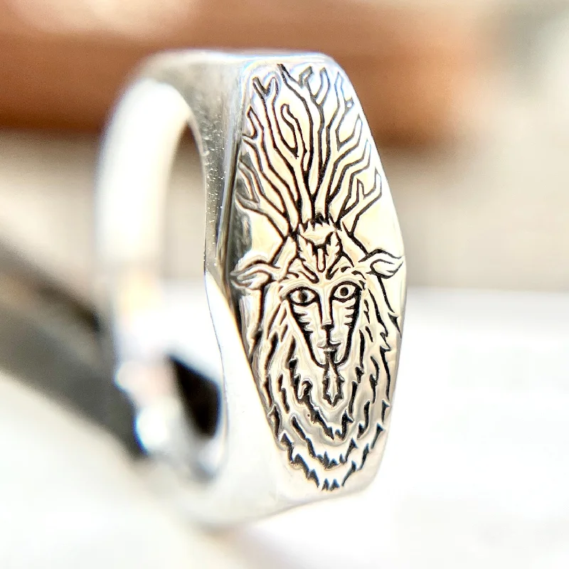 unique rings for women-Forest Spirit signet