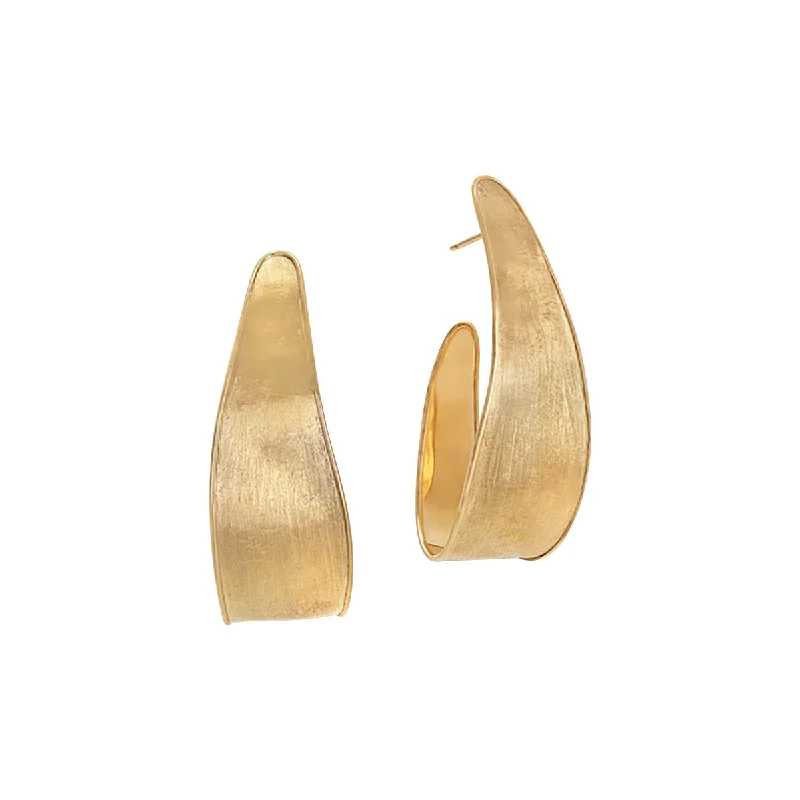 flower stud earrings for women-18K Lunaria Yellow Gold Small Hoop Earrings