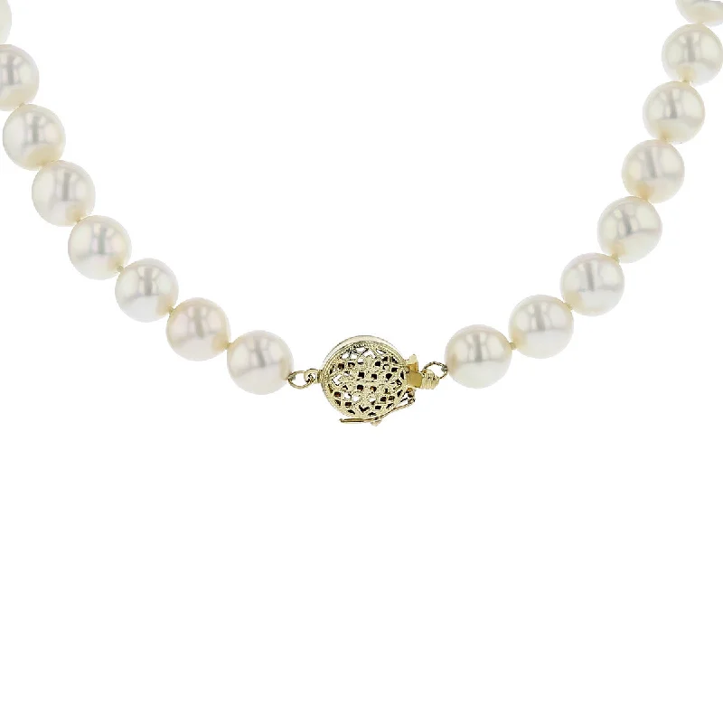 diamond and gold necklaces for women-14K Yellow Gold White Pearl 18-Inch Necklace