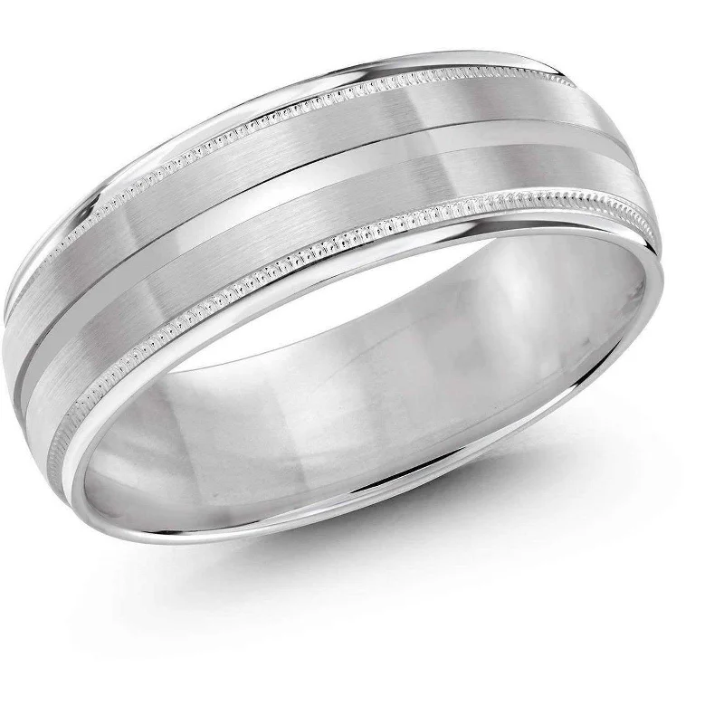 modern engagement rings for women-White Gold Wedding Band