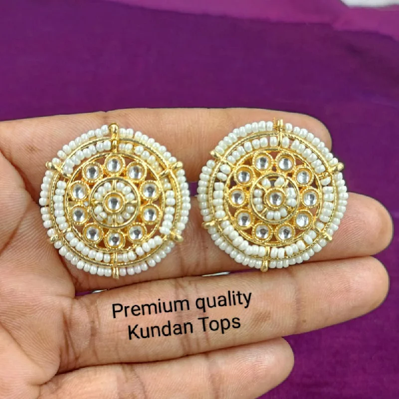 round stud earrings for women-Manisha Jewellery Gold Plated Kundan Stone Stud Earrings