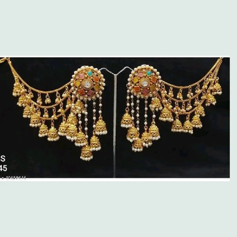 bridal earrings for women-JCM Jewellery Gold Plated Kanchain Earrings