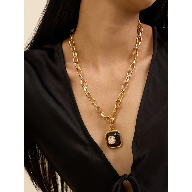 twisted necklaces for women-Isharya Medallion Chain Link in 18Kt Gold Plated Necklace