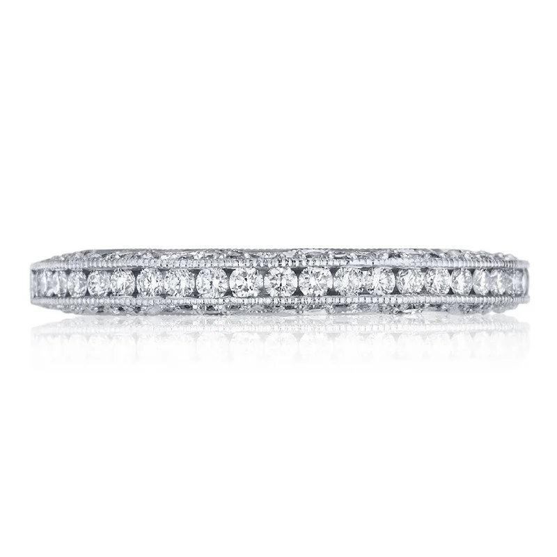 diamond halo engagement rings for women-Classic Crescent | Channel Set Wedding Band HT2550B12