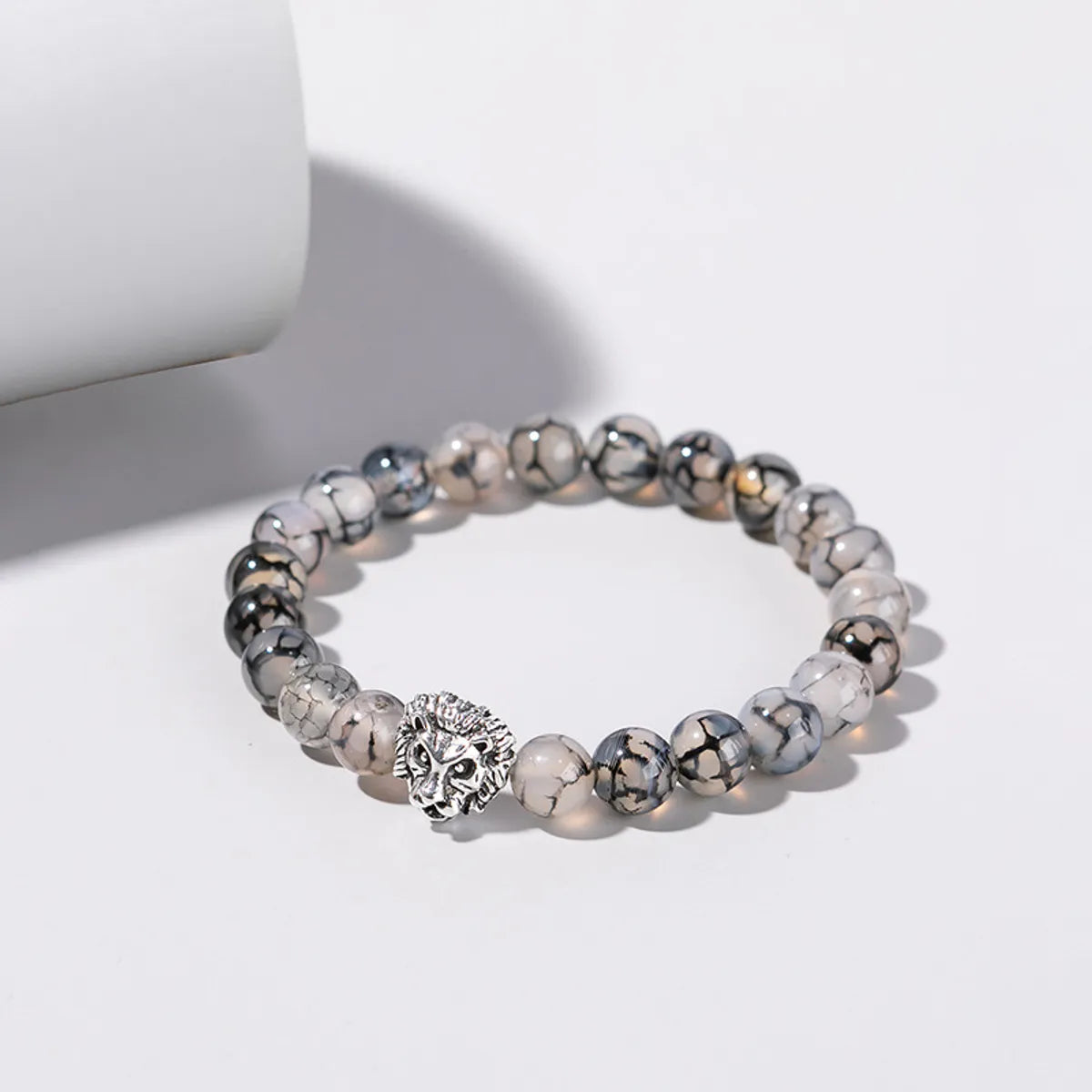 personalized bangle bracelets for women-Simple Style Lion Alloy Beaded Bracelets