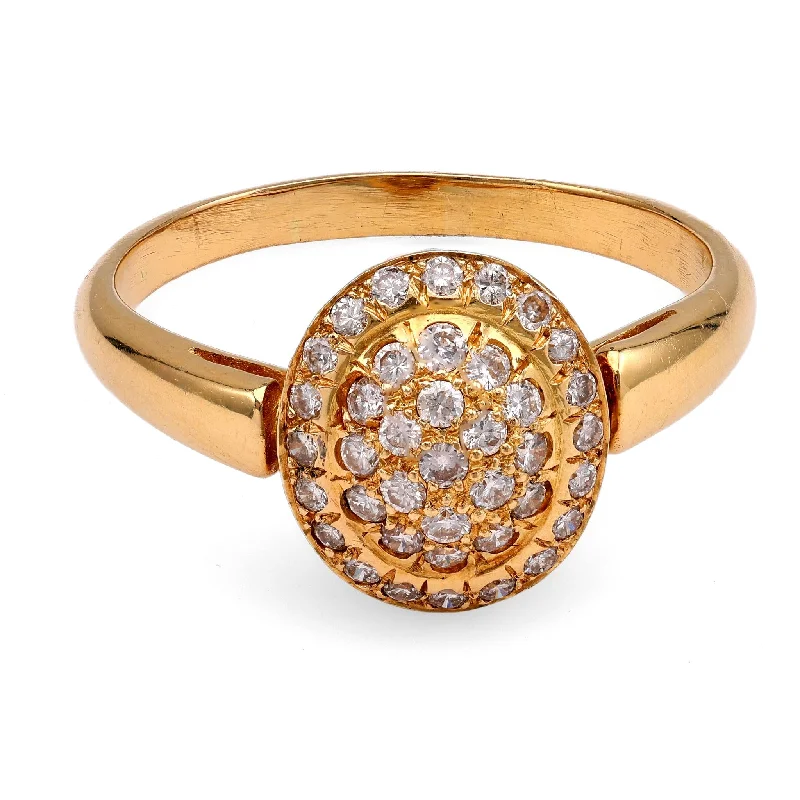 classic solitaire rings for women-Yellow Gold Diamond Cluster Ring