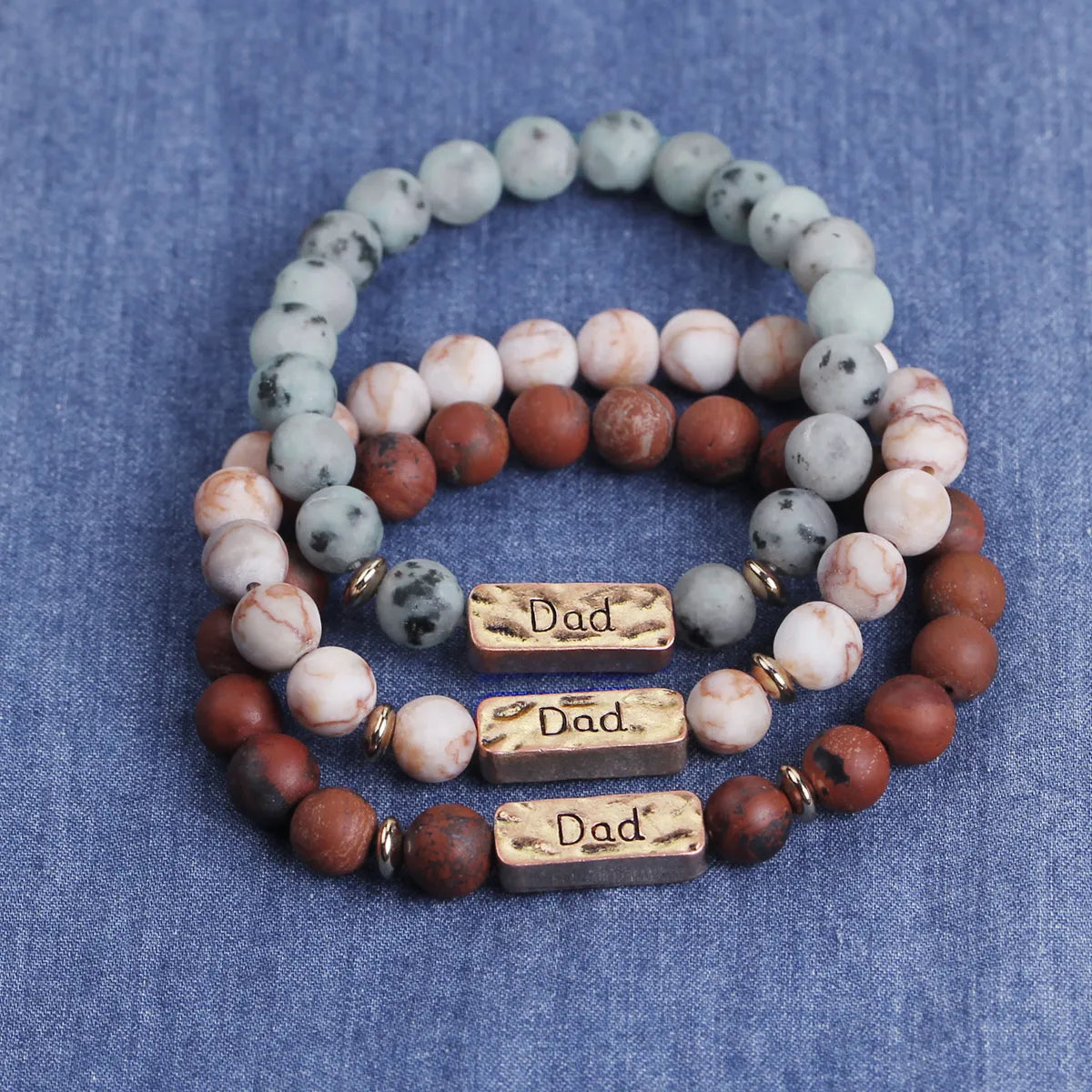 casual bracelets for women-Vintage Style Letter Natural Stone Bracelets Beaded 1 Piece