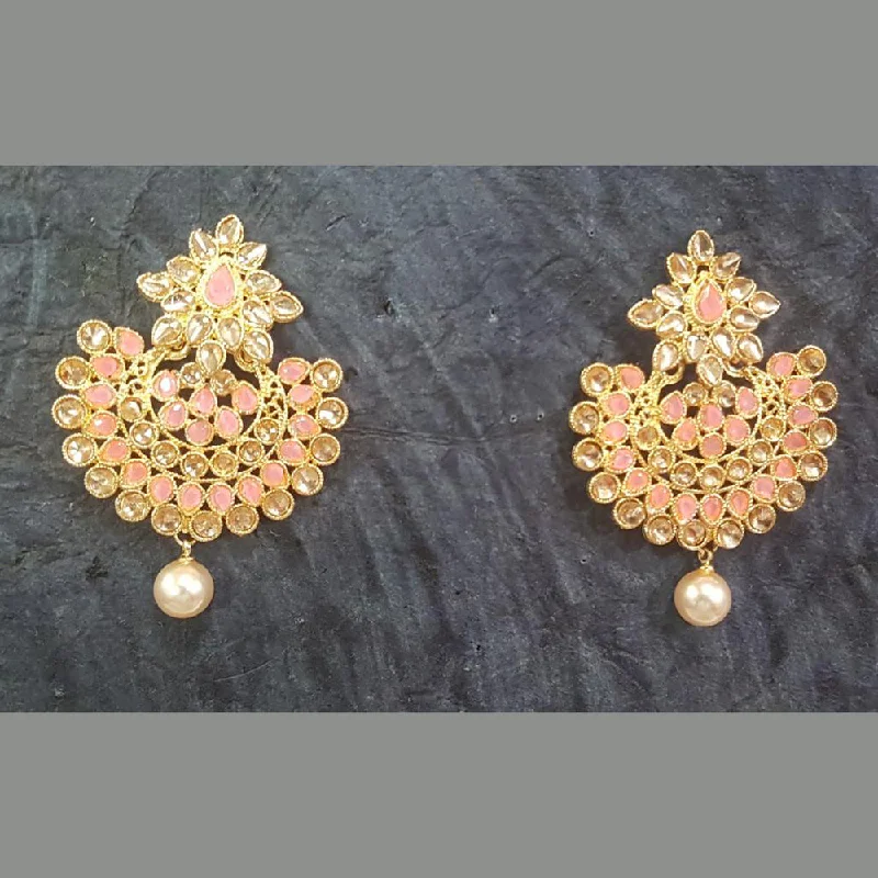 chic earrings for women-Shreeji Gold Plated Dangler Earrings