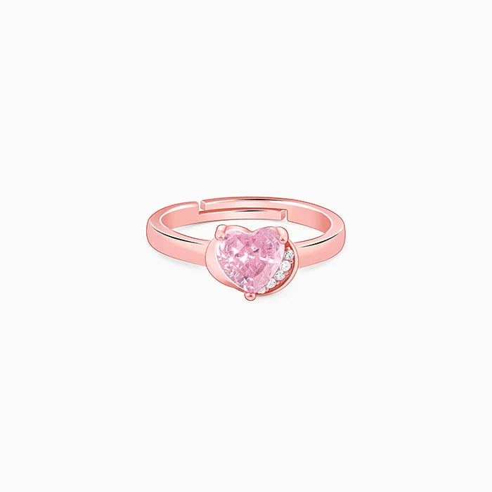 sterling silver rings for women-Rose Gold Radiance of Love Ring