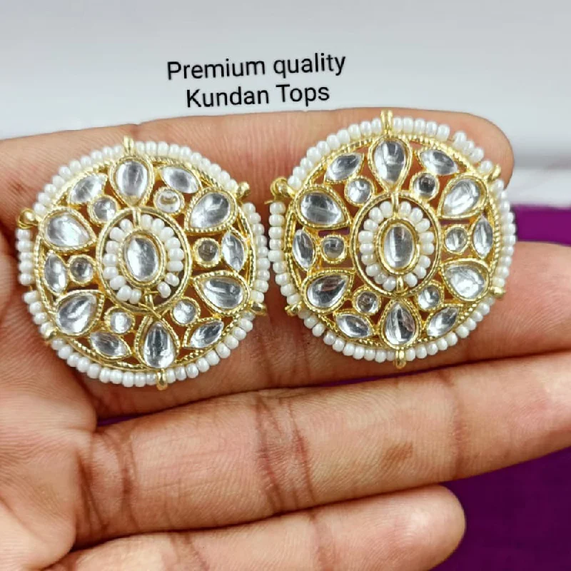 large hoop earrings for women-Manisha Jewellery Gold Plated Kundan Stone Stud Earrings