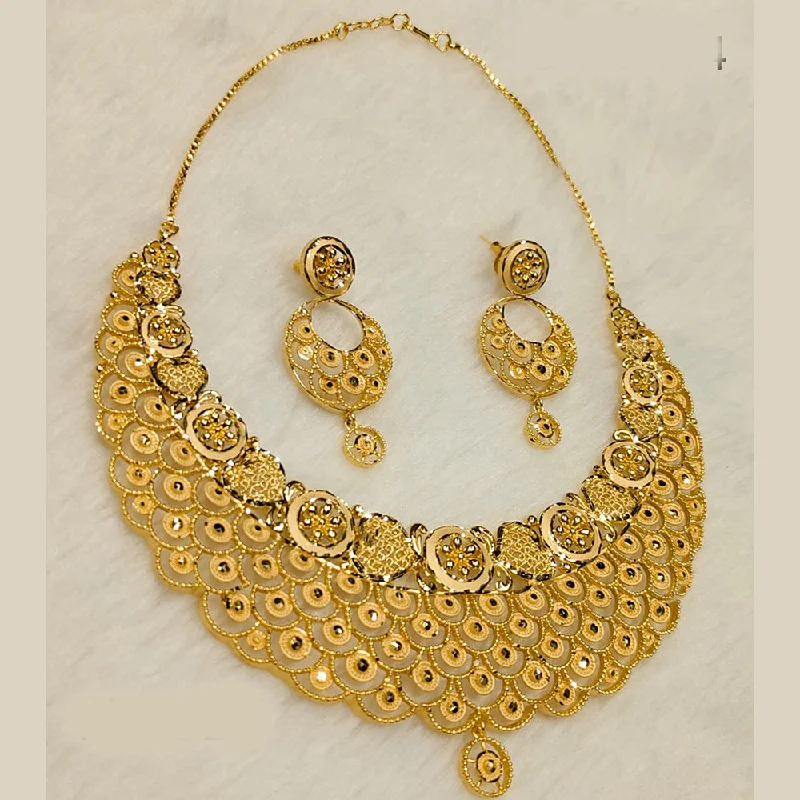 simple gold necklaces for women-Sunrise Gold  Forming  Necklace Set