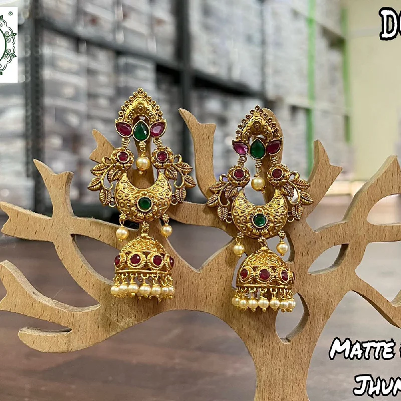 bohemian earrings for women-Diksha Collection Gold Plated Jhumki Earrings