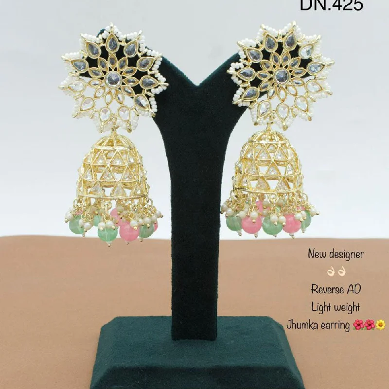 unique earrings for women-JCM Jewellery Gold Plated Crystal Stone Jhumki Earrings