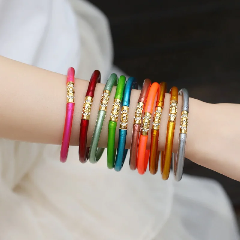 vintage bracelets for women-Simple Style Round Alloy Plating Inlay Rhinestones Women's Wristband