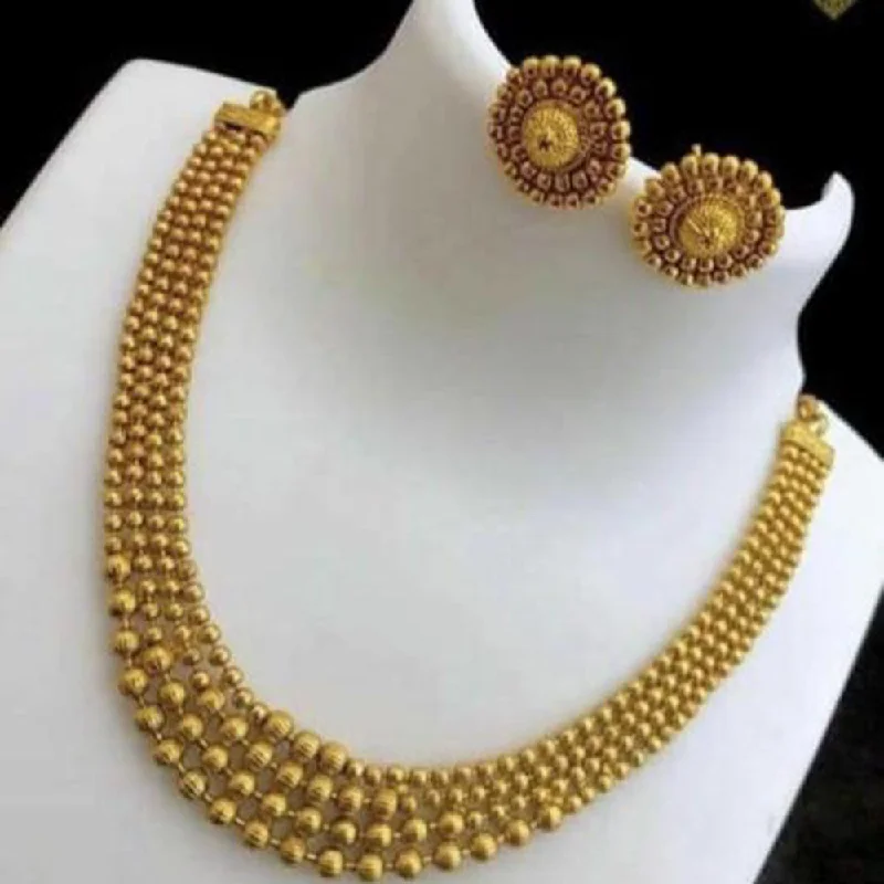 emerald necklaces for women-India Art Gold Plated Necklace Set