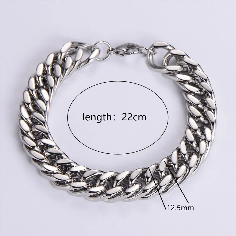 Silver 12.5mm Width 22cm Length