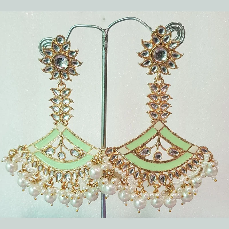 layered earrings for women-Shreeji Gold Plated Dangler Earrings