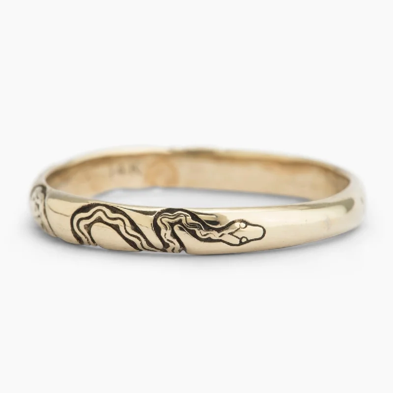 mixed metal rings for women-Vipera Ring