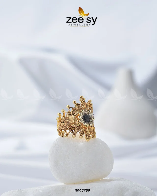 vintage rings for women-Crown Ring-8290