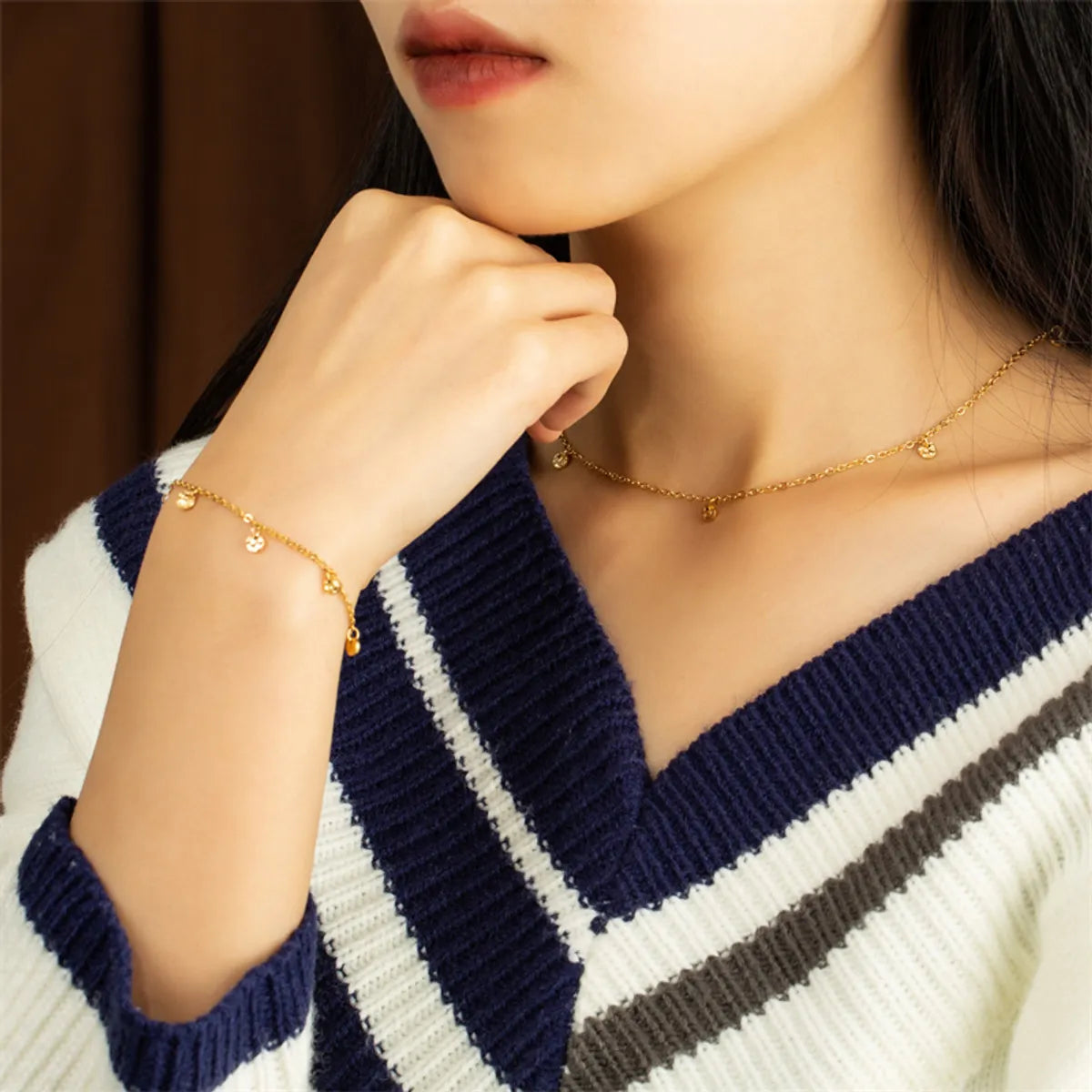 adjustable cuff bracelets for women-Casual Simple Style Classic Style Solid Color Stainless Steel Titanium Steel Polishing Plating Titanium Steel Gold Plated Bracelets