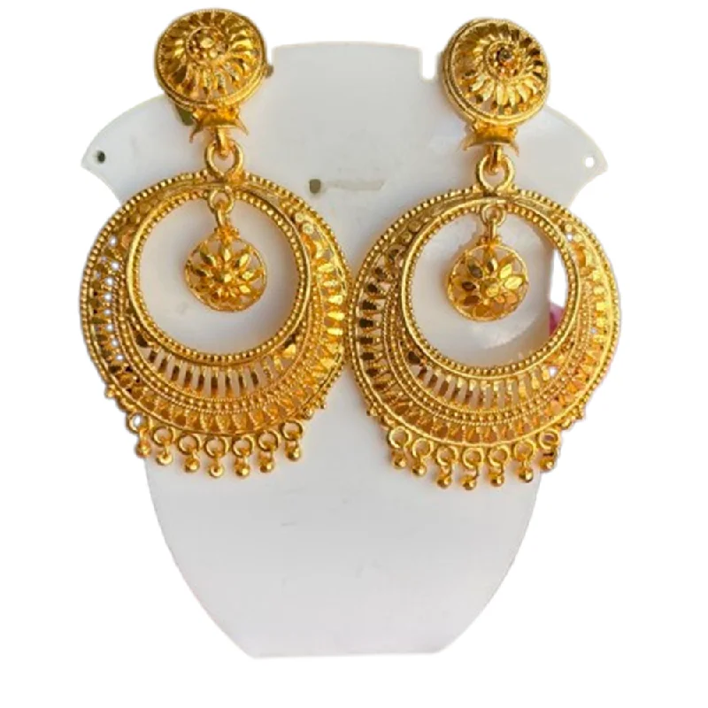 gold plated earrings for women-Mahavir Dye Gold Dangler Earrings