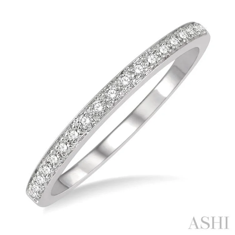 statement rings for women-1/6 Ctw Diamond Band in 14K White Gold