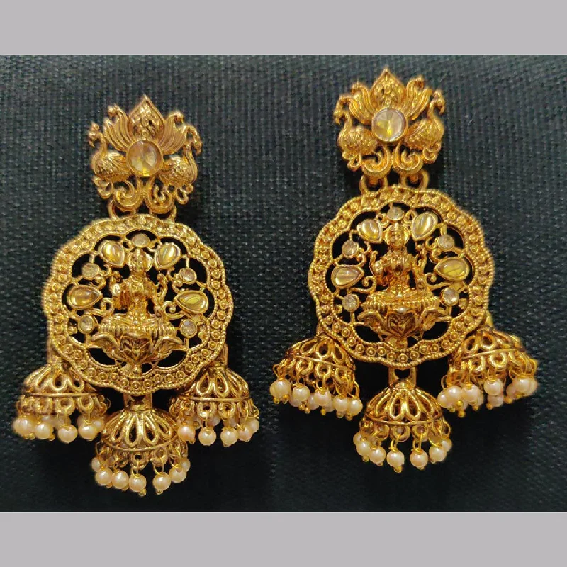 birthstone earrings for women-Shreeji Gold Plated Crystal Stone Earrings