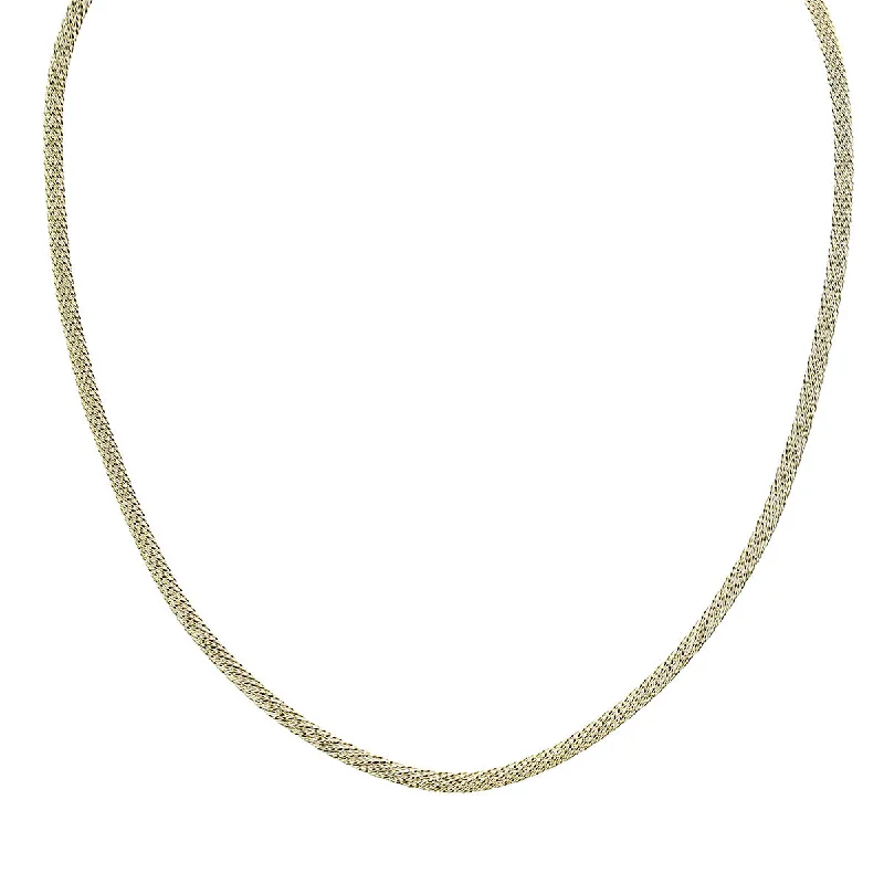 engraved necklaces for women-14K Yellow Gold Round Mesh Necklace