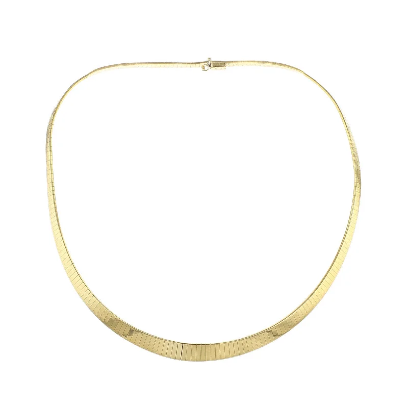 vintage style necklaces for women-14K Yellow Gold Tapered 16-Inch Omega Necklace