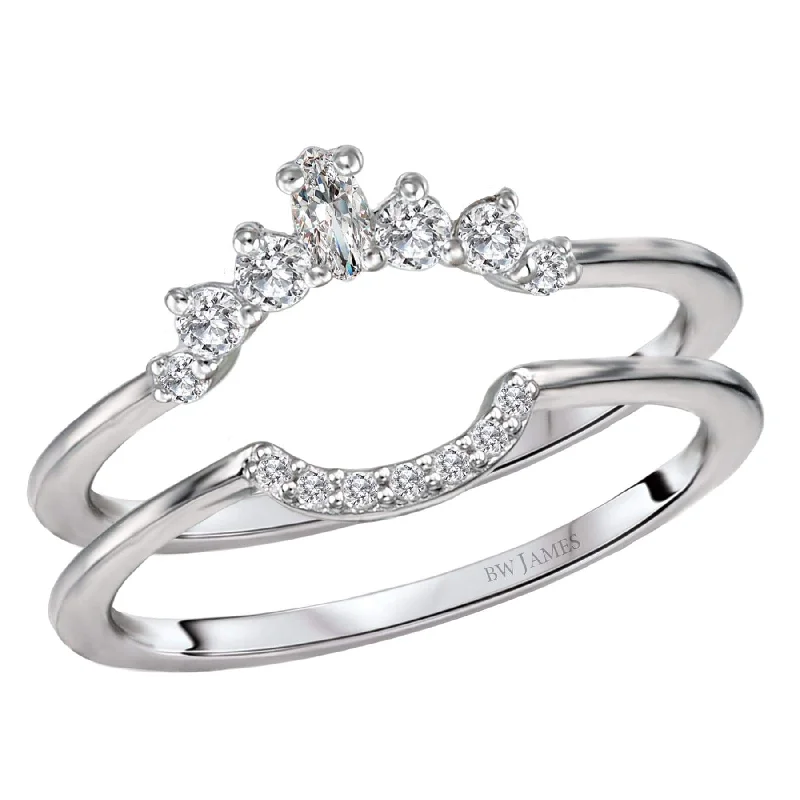 modern platinum engagement rings for women-Nesting Wedding Band