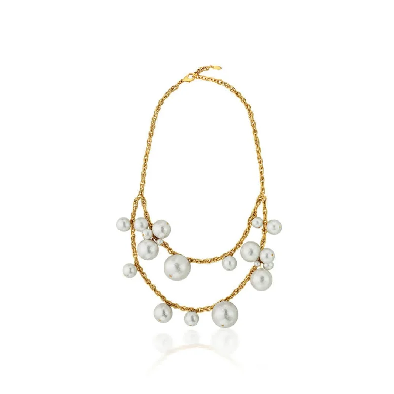 diamond and gold necklaces for women-Temple Muse Pearl Statement Necklace