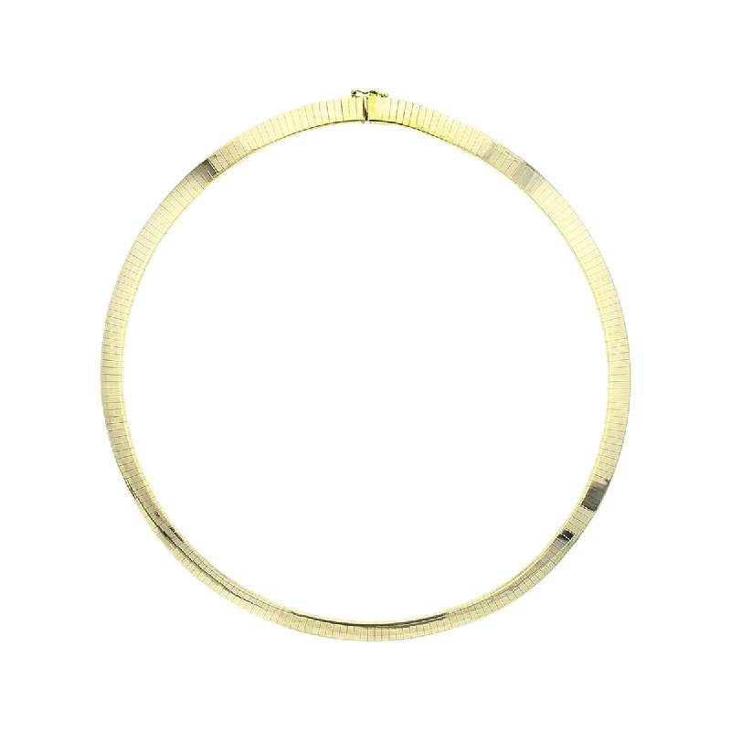 celestial necklaces for women-16-Inch 14K Yellow Gold Flat Omega Necklace