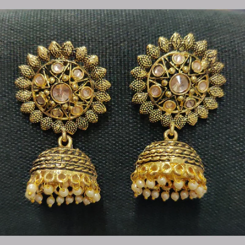 statement drop earrings for women-Shreeji Gold Plated Crystal Stone Earrings